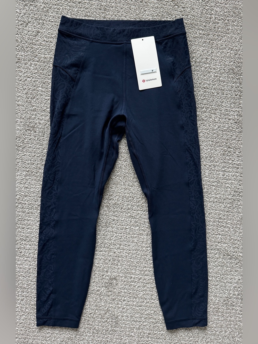 lululemon athletica Navy Leggings with Sheer Side Panels NWT